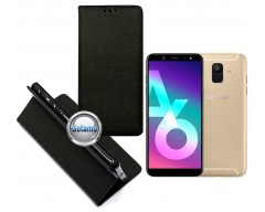 Re-Grid magnetinis dėklas Samsung Galaxy A6 (2018) mobiliesiems telefonams juodos spalvos