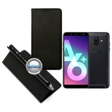 Samsung Galaxy A6 Plus (2018) dėklai ir apsauginiai stiklai - Re-Grid magnetinis dėklas Samsung Galaxy A6 Plus (2018) telefonui juodos spalvos