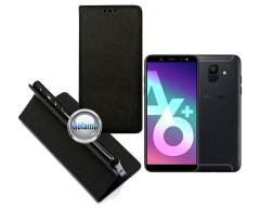 Re-Grid magnetinis dėklas Samsung Galaxy A6 Plus (2018) telefonui juodos spalvos