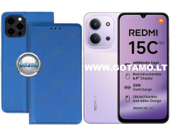 Re-Grid magnetinis dėklas Xiaomi Redmi 15C, mėlynos spalvos