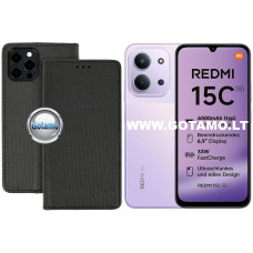 Re-Grid magnetinis dėklas Xiaomi Redmi 15C telefonui juodos spalvos Re-Grid magnetinis dėklas Xiaomi Redmi 15C telefonui juodos spalvos