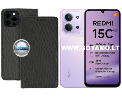 Re-Grid magnetinis dėklas Xiaomi Redmi 15C telefonui juodos spalvos Re-Grid magnetinis dėklas Xiaomi Redmi 15C telefonui juodos spalvos