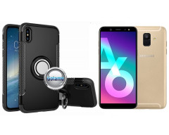 Ring Case dėklai nugarėlės Samsung Galaxy A6 Plus (2018) telefonui juodos spalvos
