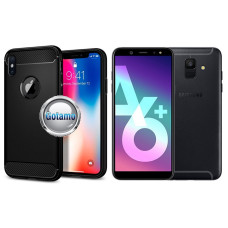 Samsung Galaxy A6 Plus (2018) dėklai ir apsauginiai stiklai - Siege dėklas nugarėlė Samsung Galaxy A6 Plus (2018) telefonui juodos spalvos
