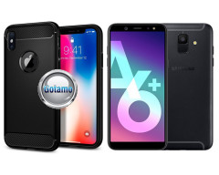 Siege dėklas nugarėlė Samsung Galaxy A6 Plus (2018) telefonui juodos spalvos