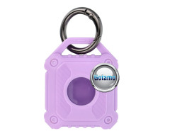 Vandeniui atsparus dėklas Airtag ar kitiems išmaniesiems sekikliams violetinės spalvos