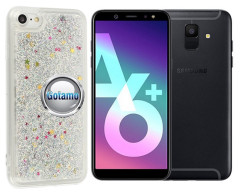 Waterfall dėklas nugarėlė Samsung Galaxy A6 Plus (2018) telefonui sidabro spalvos