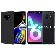 Samsung Galaxy A6 Plus (2018) dėklai ir apsauginiai stiklai - Mercury Soft Feeling dėklas nugarėlė Samsung Galaxy A6 Plus (2018) telefonui juodos spalvos