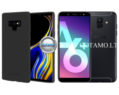 Mercury Soft Feeling dėklas nugarėlė Samsung Galaxy A6 Plus (2018) telefonui juodos spalvos