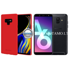 Samsung Galaxy A6 Plus (2018) dėklai ir apsauginiai stiklai - Mercury Soft Feeling dėklas nugarėlė Samsung Galaxy A6 Plus (2018) telefonui raudonos spalvos