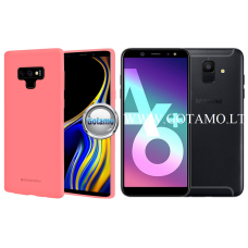 Samsung Galaxy A6 Plus (2018) dėklai ir apsauginiai stiklai - Mercury Soft Feeling dėklas nugarėlė Samsung Galaxy A6 Plus (2018) telefonui rožinės spalvos