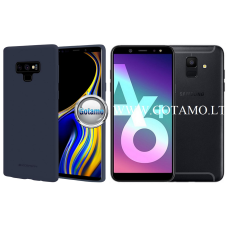 Samsung Galaxy A6 Plus (2018) dėklai ir apsauginiai stiklai - Mercury Soft Feeling dėklas nugarėlė Samsung Galaxy A6 Plus (2018) telefonui tamsiai mėlynos spalvos