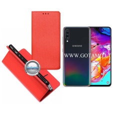 Samsung Galaxy A70 dėklai ir apsauginiai stiklai - Re-Grid magnetinis dėklas Samsung Galaxy A70 telefonui raudonos spalvos