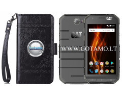 Corinth dėklas knyga CAT S31 telefonui juodos spalvos Corinth dėklas knyga CAT S31 telefonui juodos spalvos