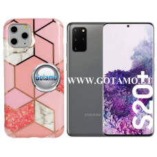 Samsung Galaxy S20 Plus dėklai ir apsauginiai stiklai - Tiles dėklas nugarėlė Samsung Galaxy S20 Plus telefonui rožinės spalvos