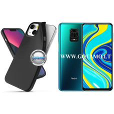 B-matte dėklas nugarėlė Xiaomi Redmi Note 9S, Xiaomi Redmi Note 9 Pro mobiliajam telefonui juodos spalvos