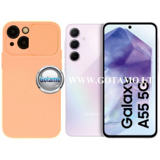 Samsung Galaxy A55 dėklai ir apsauginiai stiklai - B-Private dėklas nugarėlė Samsung Galaxy A55 mobiliajam telefonui šviesiai oranžinės spalvos