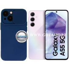 Samsung Galaxy A55 dėklai ir apsauginiai stiklai - B-Private dėklas nugarėlė Samsung Galaxy A55 mobiliajam telefonui tamsiai mėlynos spalvos