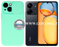 B-Private dėklas nugarėlė Xiaomi Redmi 13C, Xiaomi Poco C65 mobiliesiems telefonams mėtinės spalvos
