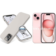 Apple iPhone 15 dėklai ir apsauginiai stiklai - B-Soft dėklas nugarėlė Apple iPhone 15 mobiliajam telefonui pilkos spalvos