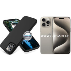 Apple iPhone 15 Pro Max dėklai ir apsauginiai stiklai - B-Soft dėklas nugarėlė Apple iPhone 15 Pro Max mobiliajam telefonui juodos spalvos