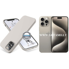 B-Soft dėklas nugarėlė Apple iPhone 15 Pro Max mobiliajam telefonui pilkos spalvos