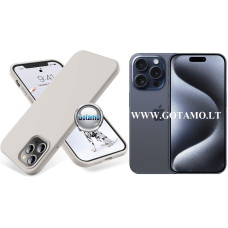 Apple iPhone 15 Pro dėklai ir apsauginiai stiklai - B-Soft dėklas nugarėlė Apple iPhone 15 Pro mobiliajam telefonui pilkos spalvos