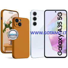 Samsung Galaxy A35 dėklai ir apsauginiai stiklai - B-Soft Plus dėklas nugarėlė Samsung Galaxy A35 mobiliajam telefonui karamelės spalvos