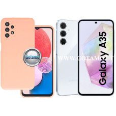 Samsung Galaxy A35 dėklai ir apsauginiai stiklai - B-Soft Plus dėklas nugarėlė Samsung Galaxy A35 mobiliajam telefonui šviesiai oranžinės spalvos