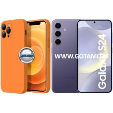 B-Soft Plus dėklas nugarėlė Samsung Galaxy S24 mobiliajam telefonui oranžinės spalvos