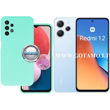 Xiaomi Redmi 12, Xiaomi Redmi 12 5G dėklai ir apsauginiai stiklai - B-Soft Plus dėklas nugarėlė Xiaomi Redmi 12, Xiaomi Redmi 12 5G mobiliesiems telefonams mėtinės spalvos