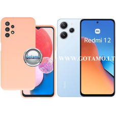 Xiaomi Redmi 12, Xiaomi Redmi 12 5G dėklai ir apsauginiai stiklai - B-Soft Plus dėklas nugarėlė Xiaomi Redmi 12, Xiaomi Redmi 12 5G mobiliesiems telefonams šviesiai oranžinės spalvos