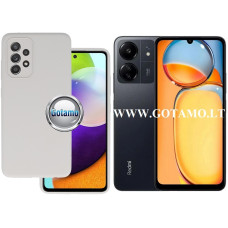 B-Soft Plus dėklas nugarėlė Xiaomi Redmi 13C, Xiaomi Redmi 13C 5G, Xiaomi Poco C65 mobiliesiems telefonams pilkos spalvos