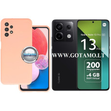B-Soft Plus dėklas nugarėlė Xiaomi Redmi Note 13 Pro 5G, Xiaomi Poco X6 mobiliesiems telefonams šviesiai oranžinės spalvos