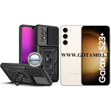 B-Ultra dėklas nugarėlė šarvai Samsung Galaxy S23+ (S23 Plus) mobiliajam telefonui juodos spalvos