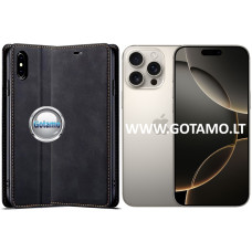 Apple iPhone 16 Pro dėklai ir apsauginiai stiklai - Galant magnetinis dėklas Apple iPhone 16 Pro telefonui juodos spalvos