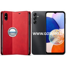 Samsung Galaxy A14, Samsung Galaxy A14 5G dėklai ir apsauginiai stiklai - Galant magnetinis dėklas Samsung Galaxy A14, Samsung Galaxy A14 5G telefonams raudonos spalvos