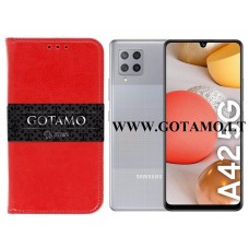 Gotamo D-gravity natūralios odos dėklas Samsung Galaxy A42 5G mobiliesiems telefonams raudonos spalvos Klaipėda | Šiauliai | Klaipėda