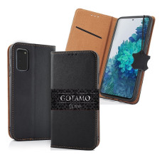 Samsung Galaxy A05s dėklai ir apsauginiai stiklai - Gotamo Vintage natūralios odos dėklas Samsung Galaxy A05s mobiliajam telefonui juodos spalvos