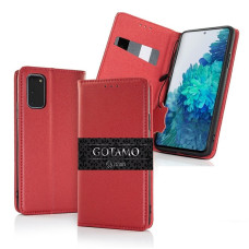 Samsung Galaxy S24 Ultra dėklai ir apsauginiai stiklai - Gotamo Vintage natūralios odos dėklas Samsung Galaxy S24 Ultra mobiliajam telefonui raudonos spalvos