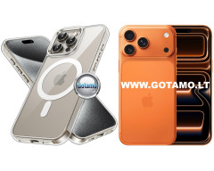 MagSafe Jelly dėklas nugarėlė Apple iPhone 17 Pro Max telefonui skaidrus