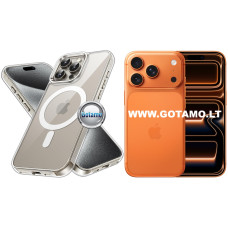 MagSafe Jelly dėklas nugarėlė Apple iPhone 17 Pro telefonui skaidrus