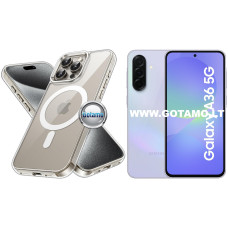 MagSafe Jelly dėklas nugarėlė Samsung Galaxy A36 telefonui skaidrus