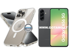 MagSafe Jelly dėklas nugarėlė Samsung Galaxy A56 telefonui skaidrus