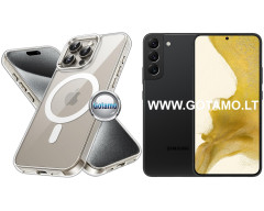 MagSafe Jelly dėklas nugarėlė Samsung Galaxy S22 5G telefonui skaidrus