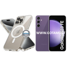 MagSafe Jelly dėklas nugarėlė Samsung Galaxy S23 FE telefonui skaidrus