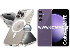 MagSafe Jelly dėklas nugarėlė Samsung Galaxy S23 FE telefonui skaidrus