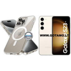 MagSafe Jelly dėklas nugarėlė Samsung Galaxy S23+ (Plus) telefonui skaidrus