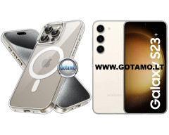 MagSafe Jelly dėklas nugarėlė Samsung Galaxy S23+ (Plus) telefonui skaidrus