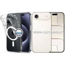 MagSafe Jelly dėklas nugarėlė su apsauga kamerai Apple iPhone Air telefonui skaidrus